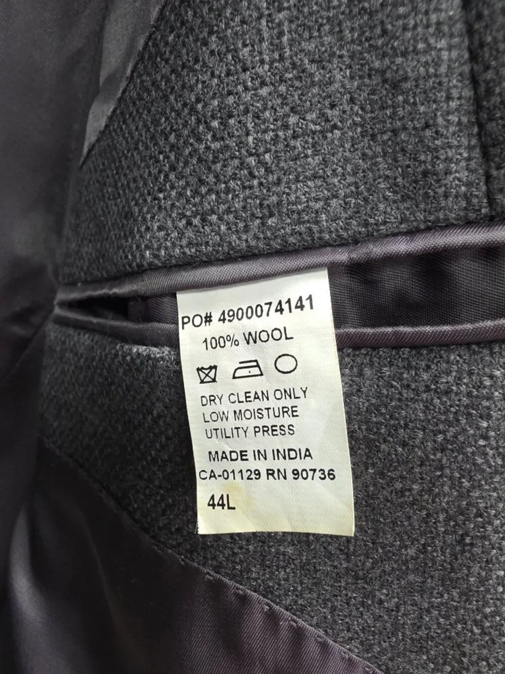 Ralph Lauren 44L Gray Blazer Sport Coat Jacket 2-Button Solid W854